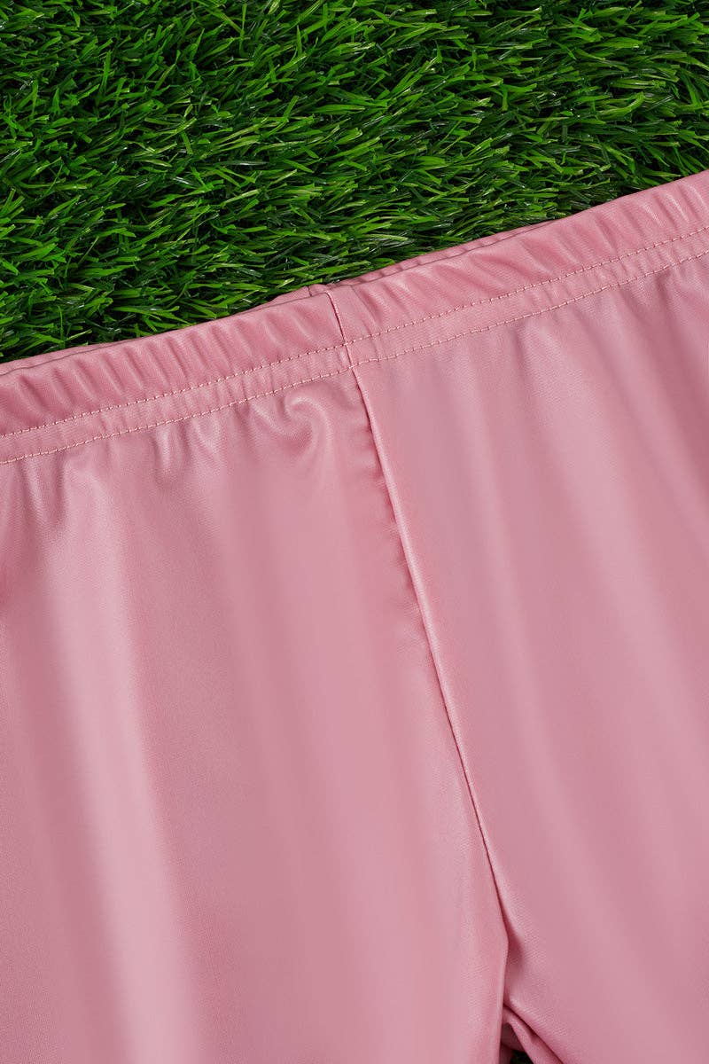 BLUSH FAUX LEATHER DOUBLE LAYER BOTTOMS