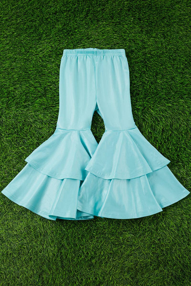faux leather double layer bell pants