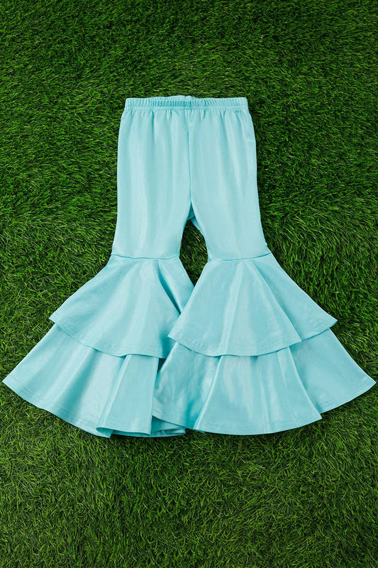 faux leather double layer bell pants