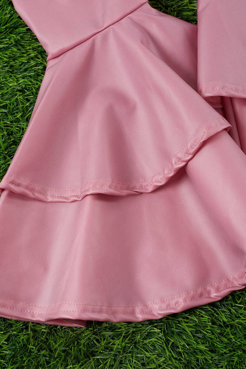 BLUSH FAUX LEATHER DOUBLE LAYER BOTTOMS
