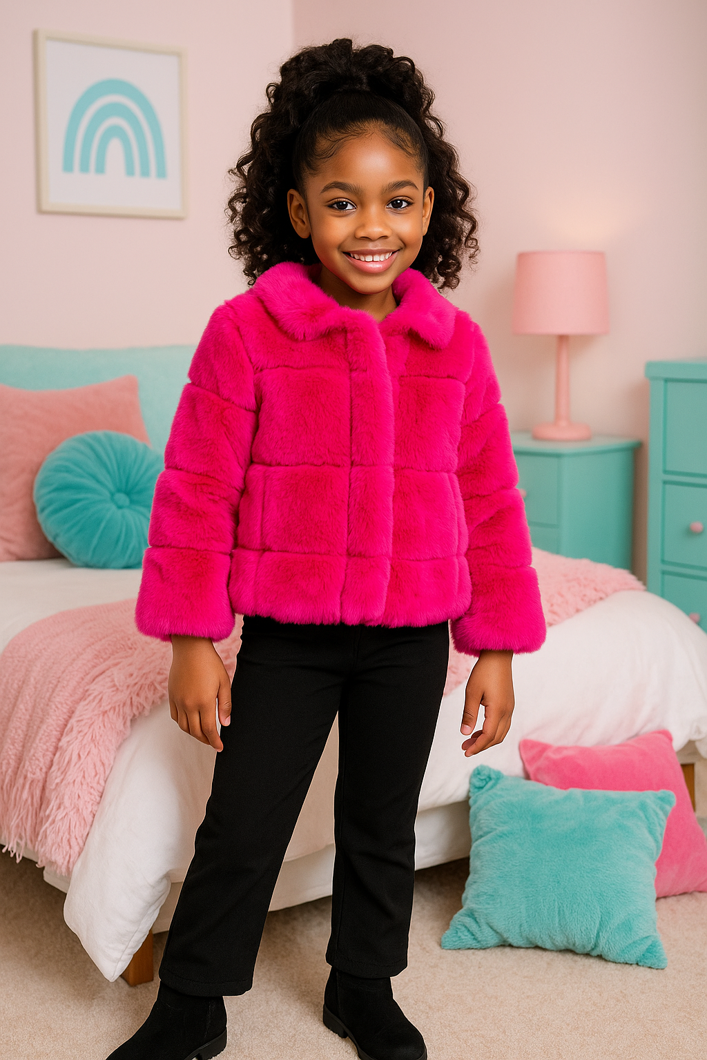 Red Faux Fur Cozy Jacket