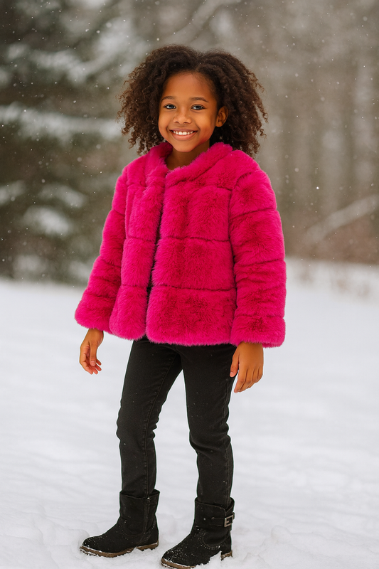 Red Faux Fur Cozy Jacket